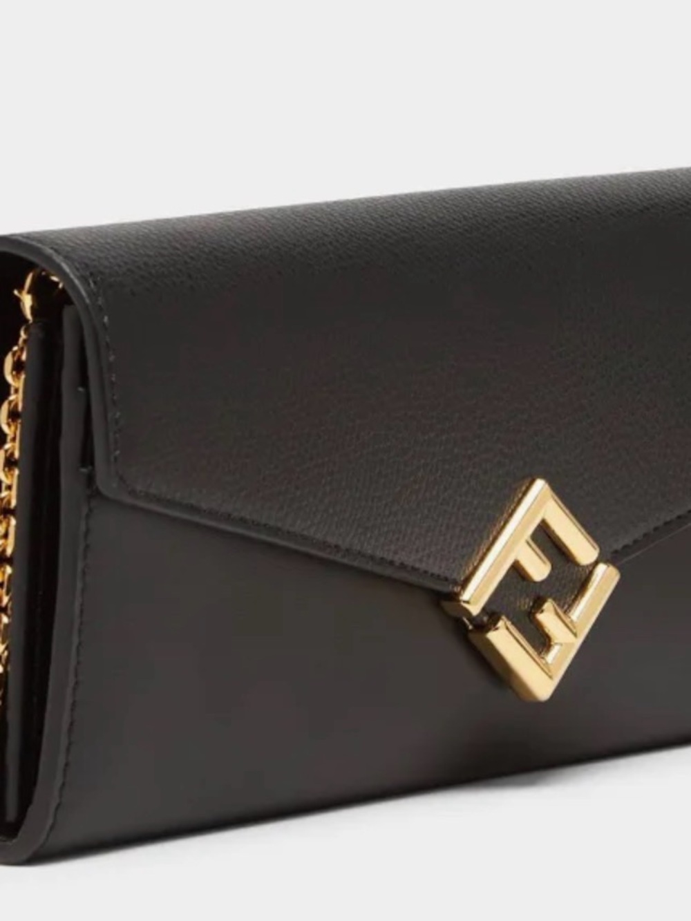 Fendi-FF Diamonds Continental Wallet on Chain,made of textured calfskin leather - Picture 11 of 15